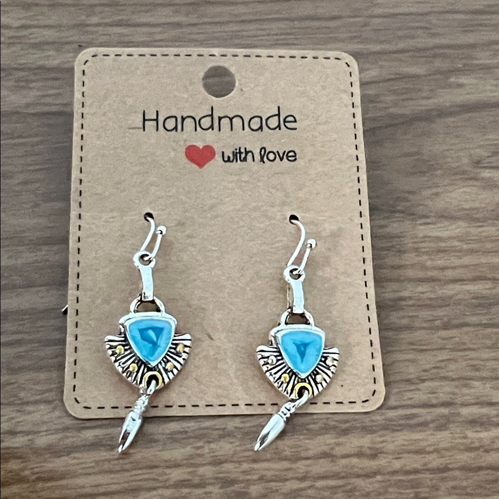 Handmade Silver and Blue Earrings